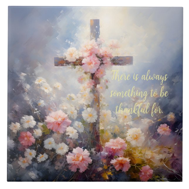 FLORAL CROSS TILE FLIESE (Vorderseite)