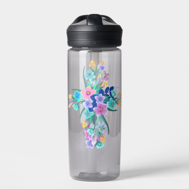Floral Cross Water Flasche (Vorderseite)