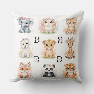 Floral Crown Baby Animals & Wreaths Double-Sided T Kissen