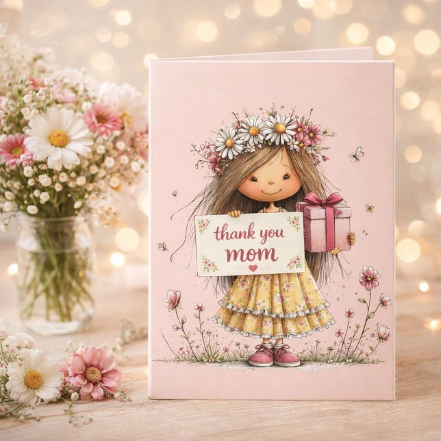 Floral Crown “Thank You Mom” Card  Karte (Von Creator hochgeladen)