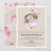 Floral custom Baby Einladung Shower Wird Baptism