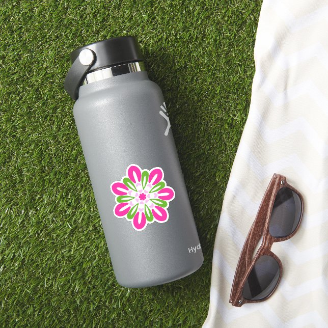 Floral Custom Cut Vinyl Stickers Aufkleber (HydroFlask Insitu)