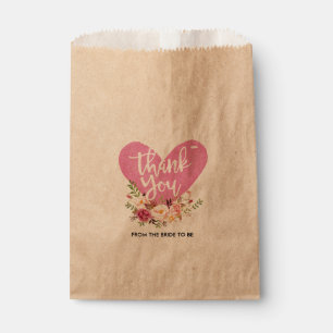 Floral Custom Danke Kraft Papiertasche Geschenktütchen