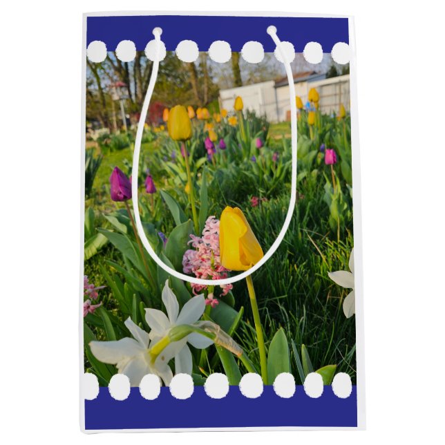 Floral Custom Gift Bag Mittlere Geschenktüte (Vorderseite)