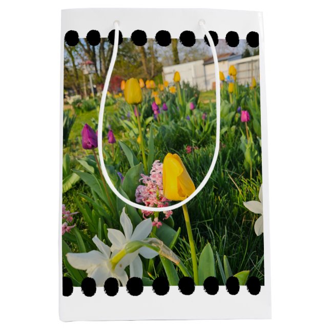 Floral Custom Gift Bag Mittlere Geschenktüte (Vorderseite)