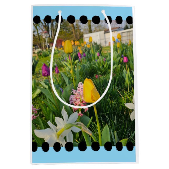 Floral Custom Gift Bag Mittlere Geschenktüte (Vorderseite)