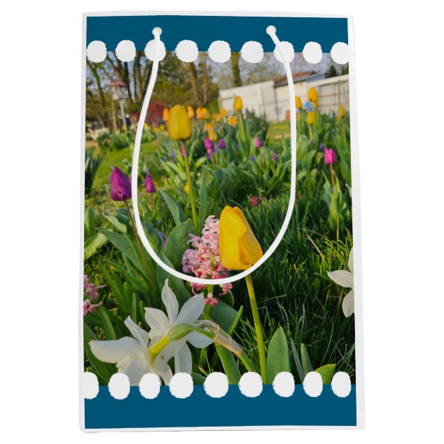 Floral Custom Gift Bag Mittlere Geschenktüte (Vorderseite)