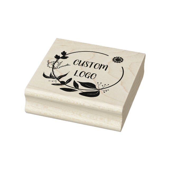Floral Custom Logo Elegante Round-Rubber-Briefmark Gummistempel (Stempel)