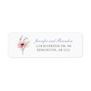 Floral Custom Wedding Return Address Label