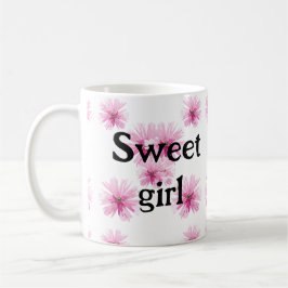 Floral cute pink rabbit easter kaffeetasse