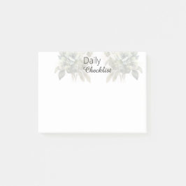 Floral Daily Checklist for self-care treat Post-it Klebezettel