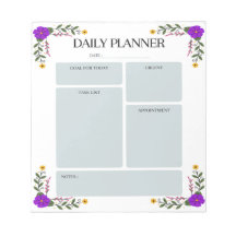 Floral Daily Planner Notepad