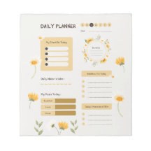 Floral Daily Planner with Sunflowers & Daisies