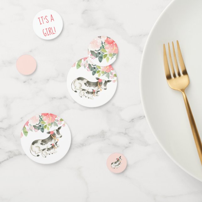 Floral Dairy Cow Baby Dusche Confetti Dekorationen Konfetti (Gruppe)