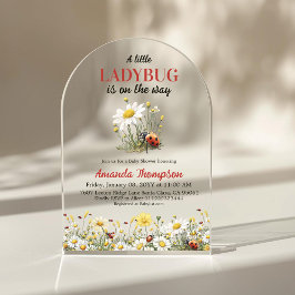 Floral Daisy A Little Ladybug Baby Shower Acryleinladungen