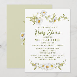 Floral Daisy Garden Botanical Baby Shower Einladung