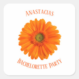 Floral Daisy Junggeselinnen-Abschied personalisier Quadratischer Aufkleber