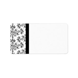 Floral Daisy Schwarz-weiß Blank Address Labels Adressaufkleber