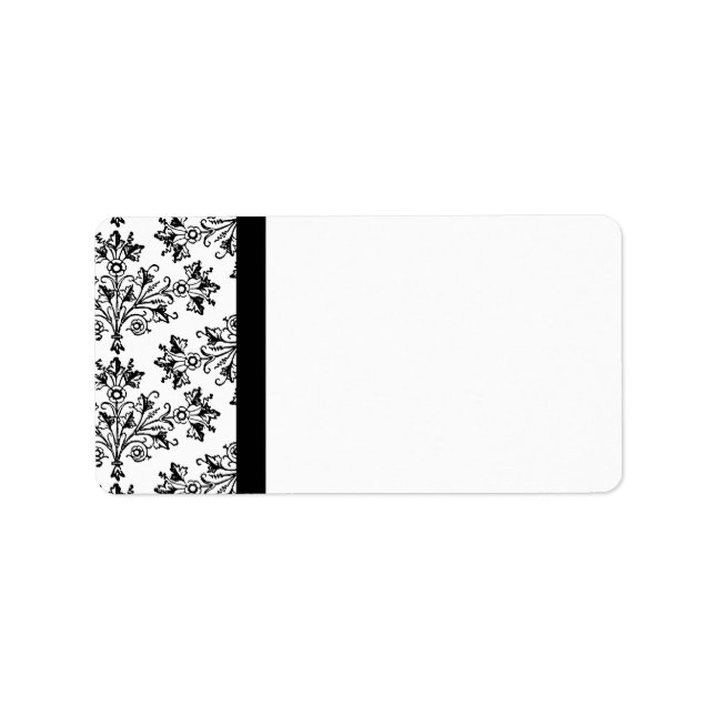 Floral Daisy Schwarz-weiß Blank Address Labels Adressaufkleber (Vorne)