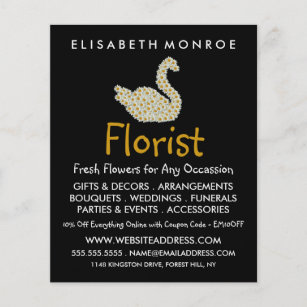 Floral Daisy Swan, Floristry Werbung Flyer