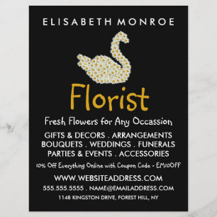 Floral Daisy Swan, Floristry Werbung Flyer