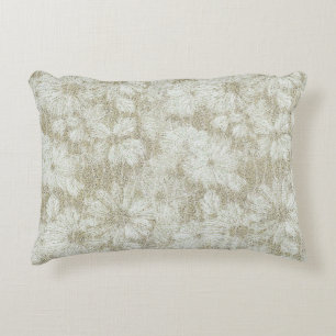Floral Daisy Velvety Cream Textur Dekokissen