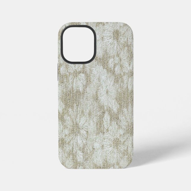 Floral Daisy Velvety Cream Textur iPhone Hülle (Rückseite)