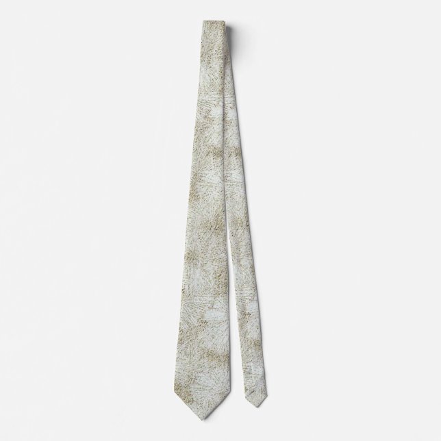 Floral Daisy Velvety Cream Textur Krawatte (Vorderseite)