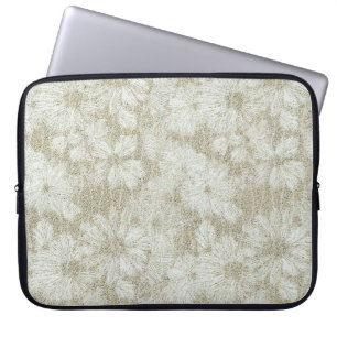 Floral Daisy Velvety Cream Textur Laptopschutzhülle