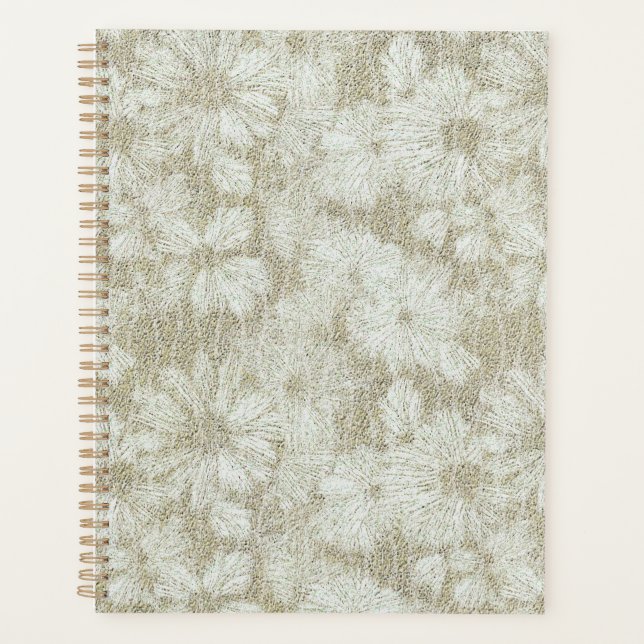Floral Daisy Velvety Cream Textur Planer (Vorderseite)