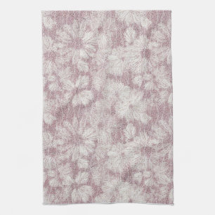 Floral Daisy Velvety Dusty Pink Geschirrtuch