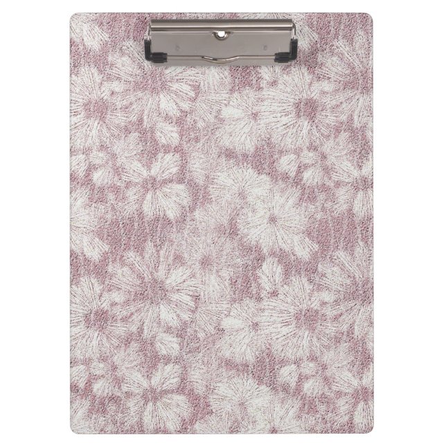 Floral Daisy Velvety Dusty Pink Klemmbrett (Vorderseite)