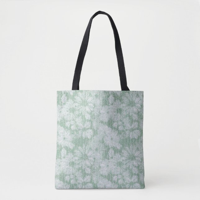 Floral Daisy Velvety Mint Green (Vorderseite)