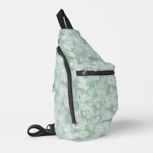 Floral Daisy Velvety Mint Green Crossbody Bag