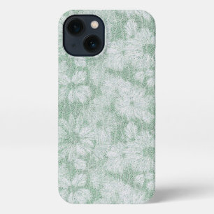 Floral Daisy Velvety Mint Green iPhone 13 Hülle