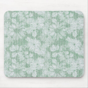 Floral Daisy Velvety Mint Green Mousepad