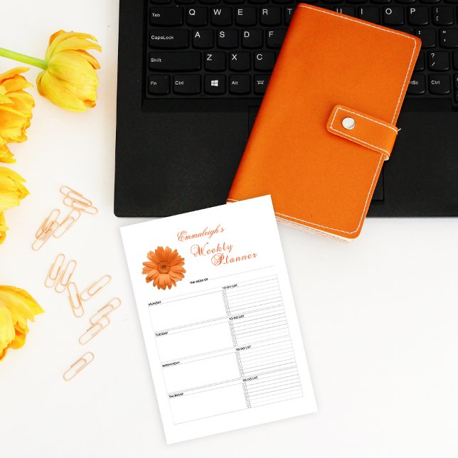 Floral Daisy Weekly Planner Personalisiert Post-it Klebezettel (Von Creator hochgeladen)
