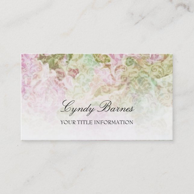 Floral Damask Business Card Visitenkarte (Vorderseite)