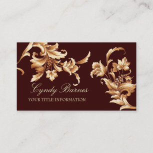Floral Damask Business Card Visitenkarte