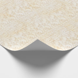 Floral Damask Creme und Beige Hochzeit Geschenkpapier