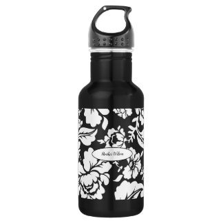 Floral Damask Hübsches Wasser Flasche mit Name Edelstahlflasche