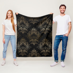 Floral Damask Muster Fleecedecke