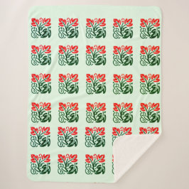 Floral Damask Sherpa Blanket Sherpadecke