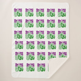 Floral Damask Sherpa Blanket Sherpadecke