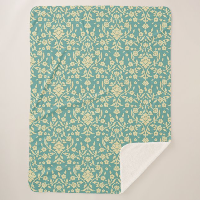 Floral/Damaskus Muster Sherpa Blanket Sherpadecke (Vorderseite)