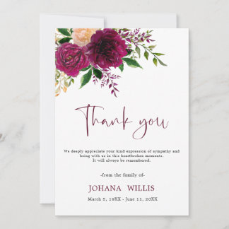Floral danke Ihnen Beerdigung Gedenkkarte Einladung
