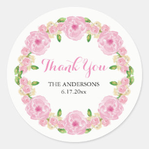 Floral Danke Ihnen Stickers