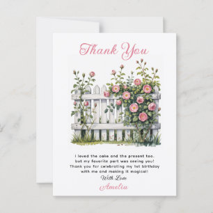 Floral Danke Karte für den ersten Geburtstag