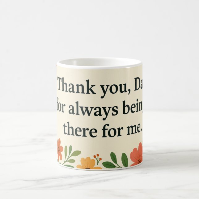 Floral "Danke Vater" Tasse - Vatertagsgeschenk (Mittel)