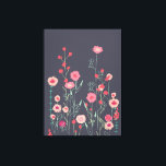 Floral Dark Boho Leinwanddruck<br><div class="desc">Moderne Bohemische botanische Kunst. Hübsche bohobolde lockere rosa Blumenmalerei auf dunkelgrauem Hintergrund. Inspiriert von wilden Blume,  die in Plymouth wachsen. Originelle Kunst von Nic Squirrell.</div>